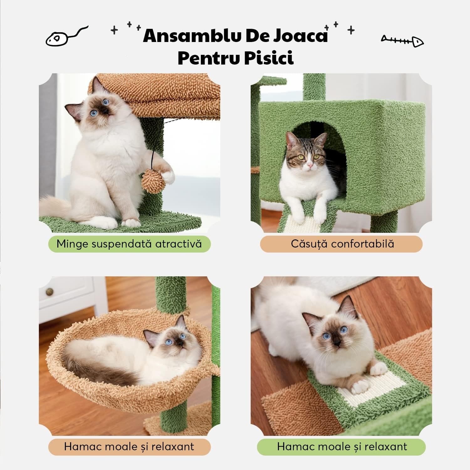 Ansamblu de Joaca pentru Pisici - Cactus 4